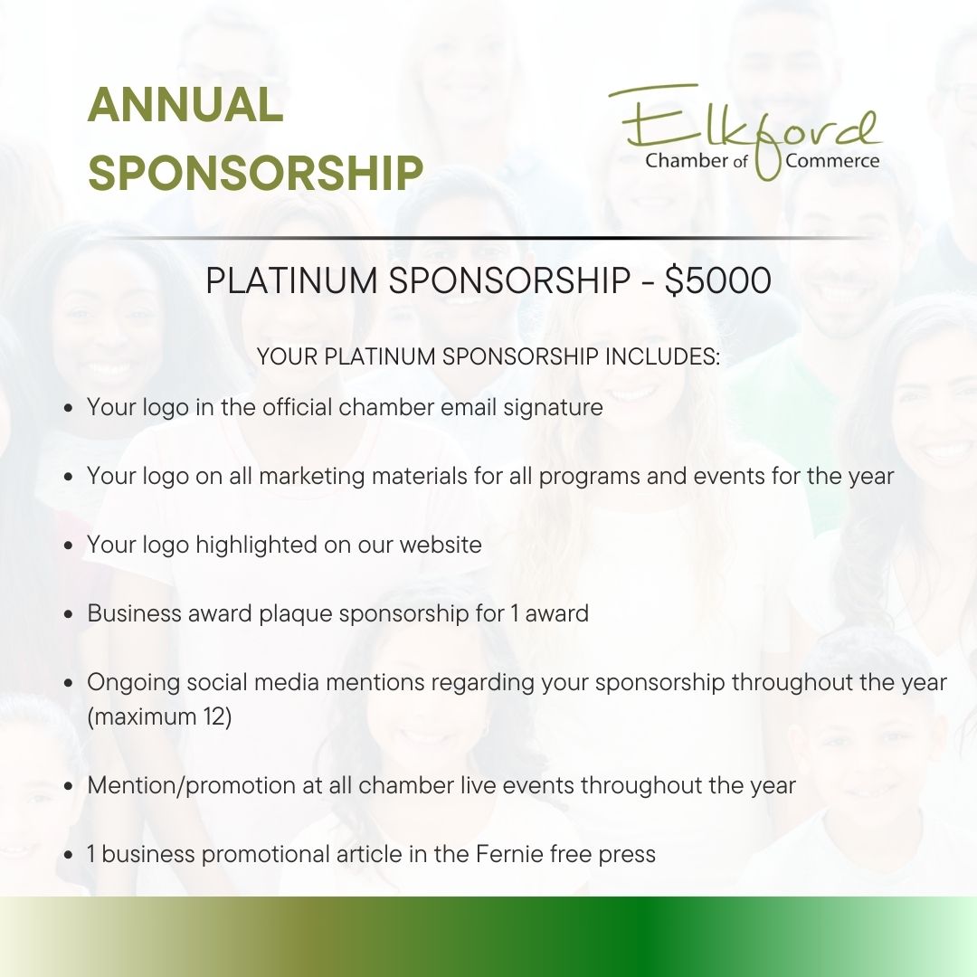 Elkford Chamber of Commerce Platinum Sponsorship